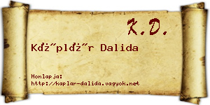 Káplár Dalida névjegykártya